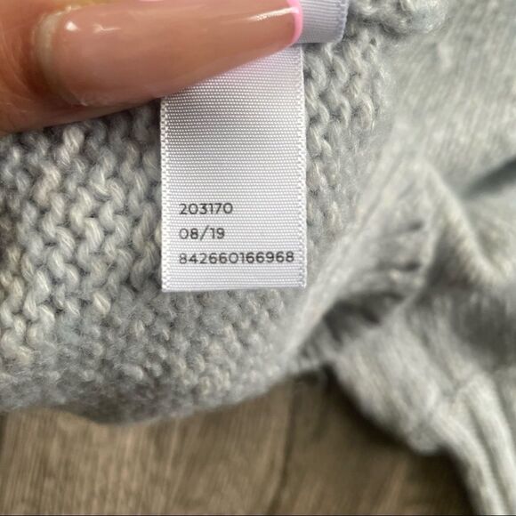 Popsugar Puff Sleeve Sweater Knit Crewneck Sparkly Blue - Picture 7 of 8